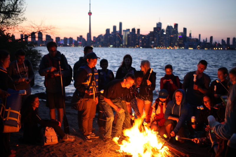 you can visit the toronto islands by canoe and have a bonfire at the end of your paddle.